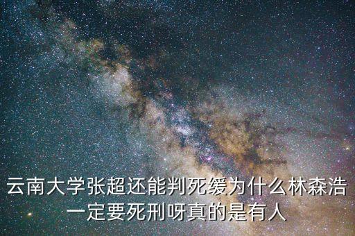 為什么要對林森浩進(jìn)行死刑，云南大學(xué)張超還能判死緩為什么林森浩一定要死刑呀真的是有人