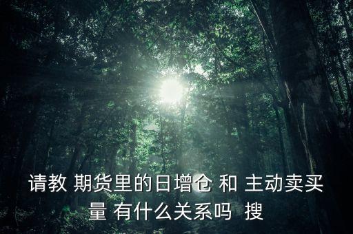 請(qǐng)教 期貨里的日增倉 和 主動(dòng)賣買量 有什么關(guān)系嗎  搜
