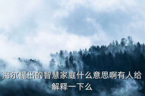 海爾為什么做智能家居，海爾也做智能家居
