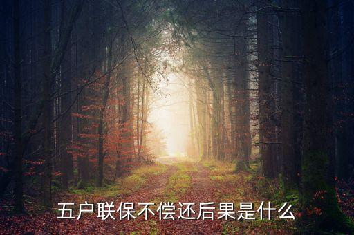 銀行五戶連保有什么后果l，五戶聯(lián)保不償還后果是什么