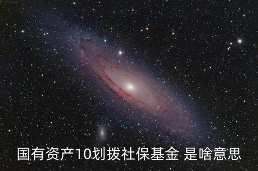 國(guó)有資產(chǎn)10劃撥社?；?是啥意思