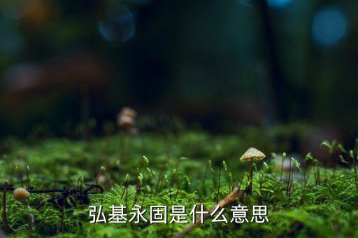 鴻基永固什么意思，弘基永固是什么意思