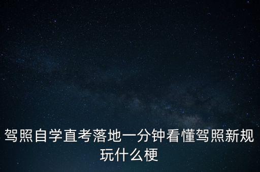 落地考是什么意思，駕照自學直考落地一分鐘看懂駕照新規(guī)玩什么梗