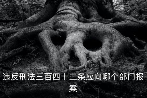 違反刑法三百四十二條應(yīng)向哪個(gè)部門(mén)報(bào)案