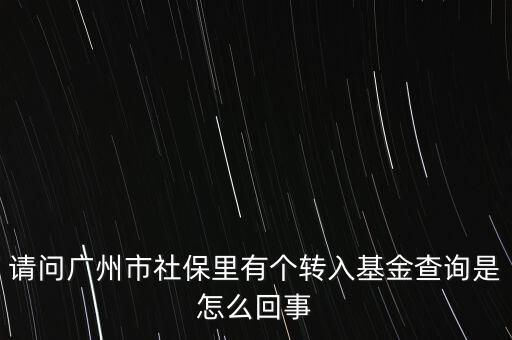 轉(zhuǎn)入基金是什么意思，請(qǐng)問廣州市社保里有個(gè)轉(zhuǎn)入基金查詢是怎么回事