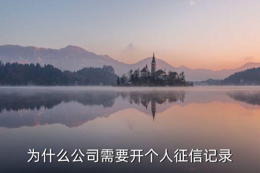 為什么公司需要開個(gè)人征信記錄