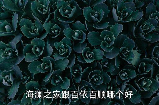 百衣百順和海瀾之家什么關系，海瀾之家跟百依百順哪個好