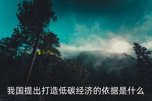 中國(guó)同過(guò)什么立法處進(jìn)低碳，我國(guó)提出打造低碳經(jīng)濟(jì)的依據(jù)是什么