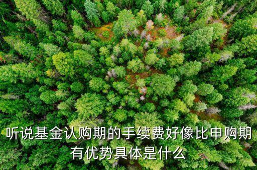 聽說基金認(rèn)購期的手續(xù)費好像比申購期有優(yōu)勢具體是什么