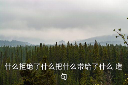 把什么帶給什么，什么拒絕了什么把什么帶給了什么 造句