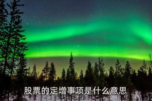 股票的定增事項是什么意思