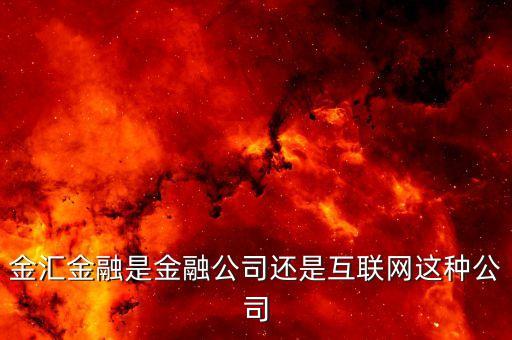 金匯金融是金融公司還是互聯(lián)網這種公司