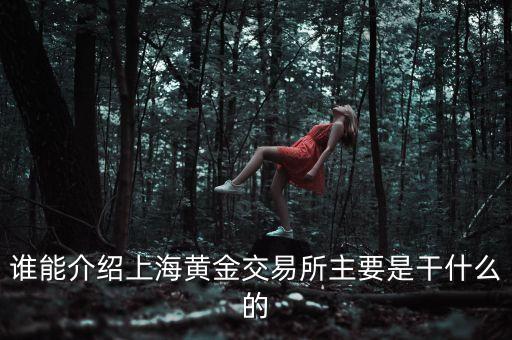 上海黃金交易所是做什么的，誰能介紹上海黃金交易所主要是干什么的