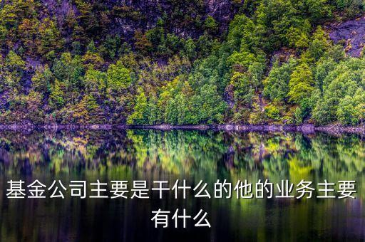 基金公司做什么的，基金公司主要是干什么的他的業(yè)務主要有什么
