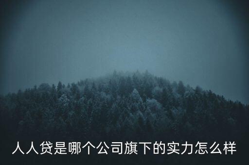 人人貸是哪個公司旗下的實力怎么樣