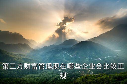 嘉信財(cái)富是什么機(jī)構(gòu)，第三方財(cái)富管理現(xiàn)在哪些企業(yè)會比較正規(guī)