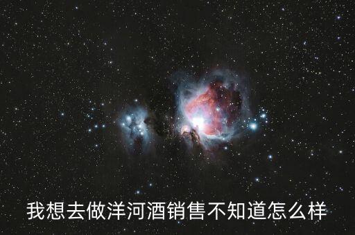 洋河業(yè)務員做什么，我想去做洋河酒銷售不知道怎么樣