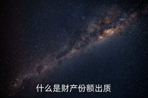 什么是財產份額出質