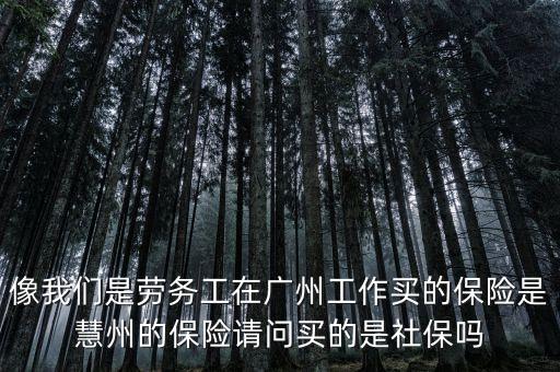 像我們是勞務(wù)工在廣州工作買(mǎi)的保險(xiǎn)是慧州的保險(xiǎn)請(qǐng)問(wèn)買(mǎi)的是社保嗎