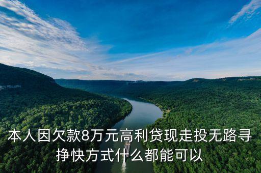 本人因欠款8萬元高利貸現(xiàn)走投無路尋掙快方式什么都能可以