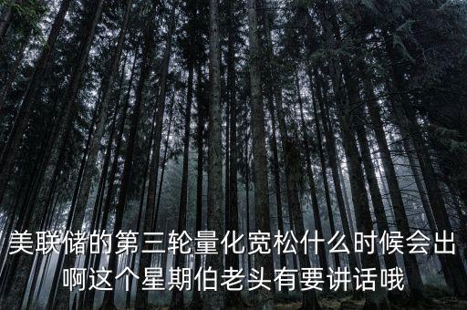 第三輪量化寬松到什么時(shí)候，美聯(lián)儲(chǔ)的第三輪量化寬松什么時(shí)候會(huì)出啊這個(gè)星期伯老頭有要講話哦
