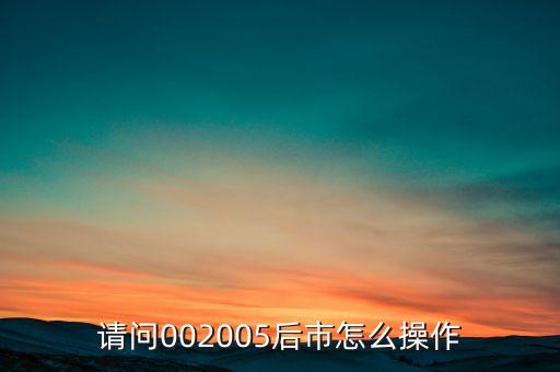 請(qǐng)問(wèn)002005后市怎么操作