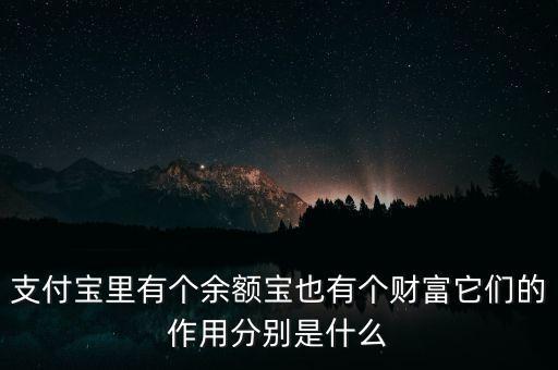 支付寶里有個余額寶也有個財富它們的作用分別是什么
