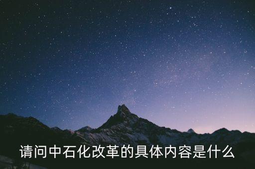 請問中石化改革的具體內(nèi)容是什么