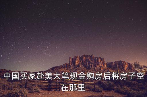 中國人在美為什么用現(xiàn)金買房，中國買家赴美大筆現(xiàn)金購房后將房子空在那里