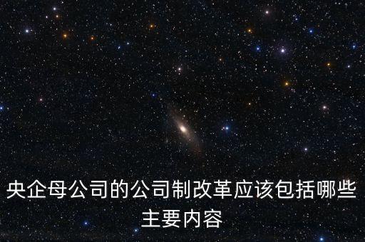 央企母公司的公司制改革應(yīng)該包括哪些主要內(nèi)容