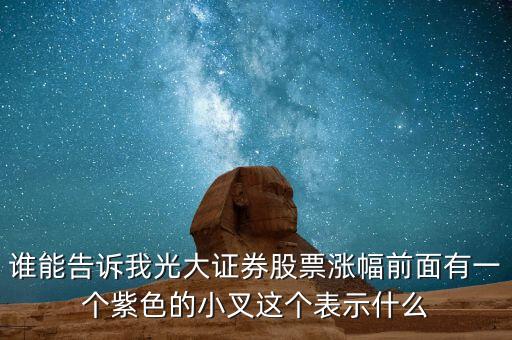 誰(shuí)能告訴我光大證券股票漲幅前面有一個(gè)紫色的小叉這個(gè)表示什么