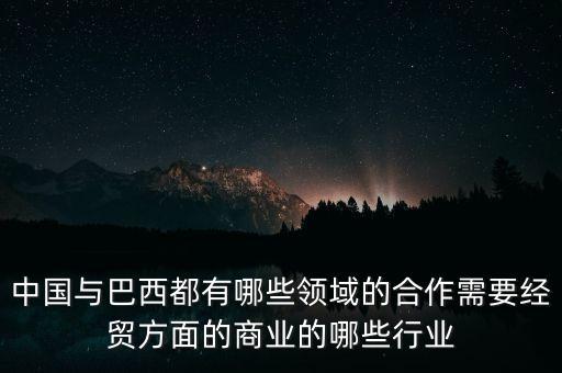 中國巴西有什么優(yōu)惠的貿(mào)易政策，中國與巴西都有哪些領(lǐng)域的合作需要經(jīng)貿(mào)方面的商業(yè)的哪些行業(yè)