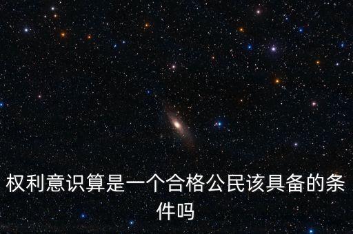 權(quán)利意識(shí)算是一個(gè)合格公民該具備的條件嗎