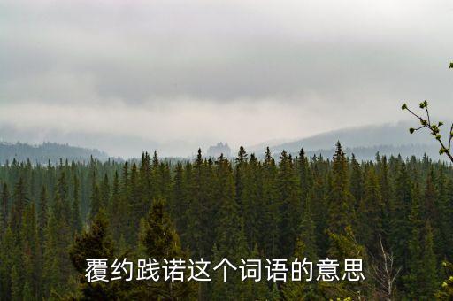 覆約踐諾這個(gè)詞語的意思