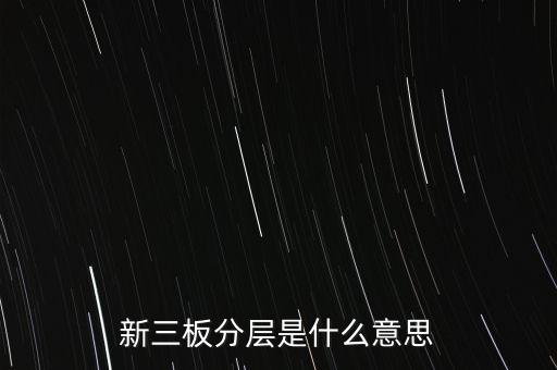 新三板分層是什么意思