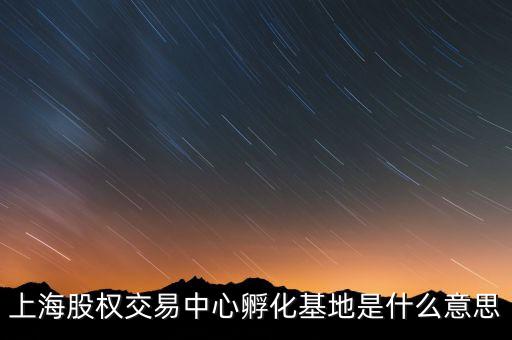 上海股權交易中心孵化基地是什么意思