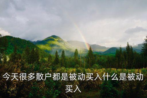 什么是被動(dòng)買入，今天很多散戶都是被動(dòng)買入什么是被動(dòng)買入