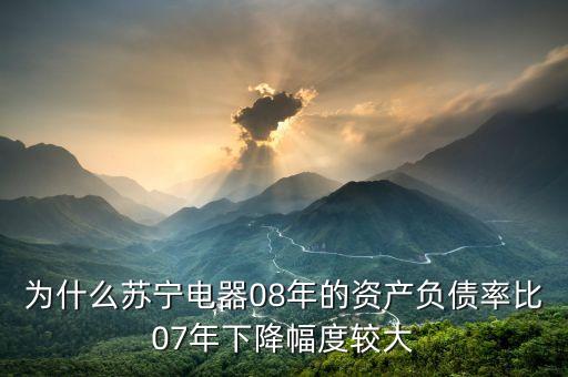 蘇寧虧損說明什么，為什么蘇寧電器08年的資產(chǎn)負(fù)債率比07年下降幅度較大