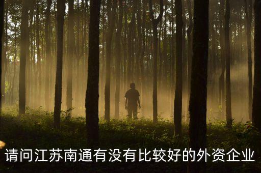請問江蘇南通有沒有比較好的外資企業(yè)