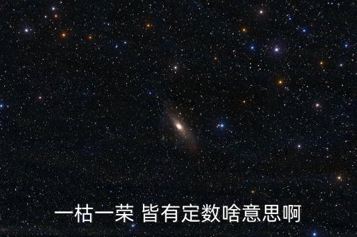 一枯一榮是什么意思，一枯一榮 皆有定數(shù)啥意思啊