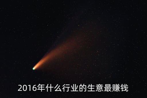 2016年干什么最掙錢，2016年做什么行業(yè)最賺錢