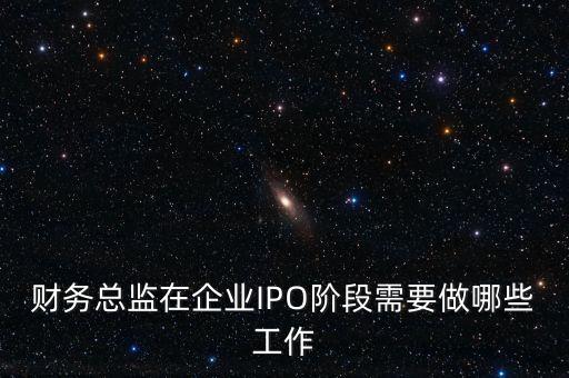 財務(wù)總監(jiān)在企業(yè)IPO階段需要做哪些工作