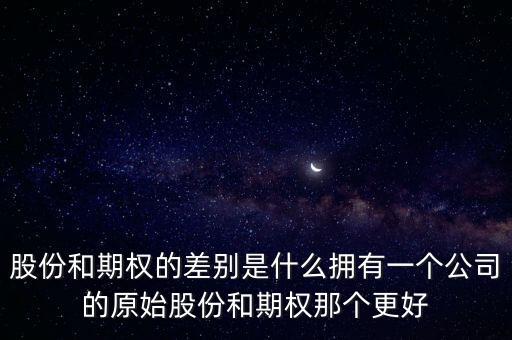 股份和期權(quán)的差別是什么擁有一個公司的原始股份和期權(quán)那個更好