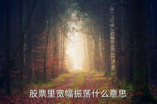 什么叫寬幅震蕩，寬幅幅震蕩是什么意思