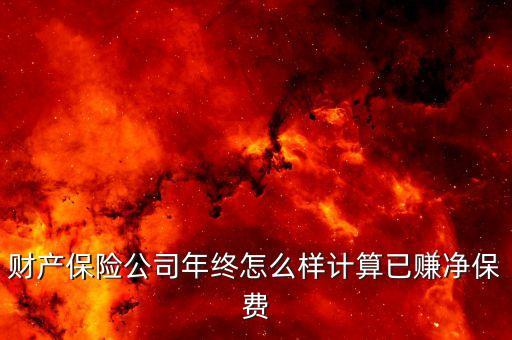 財(cái)產(chǎn)保險(xiǎn)公司年終怎么樣計(jì)算已賺凈保費(fèi)