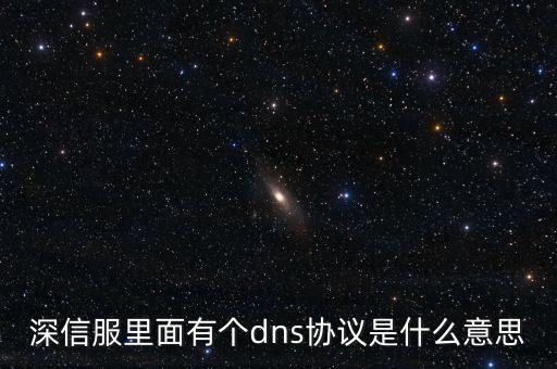 深信服里面有個(gè)dns協(xié)議是什么意思