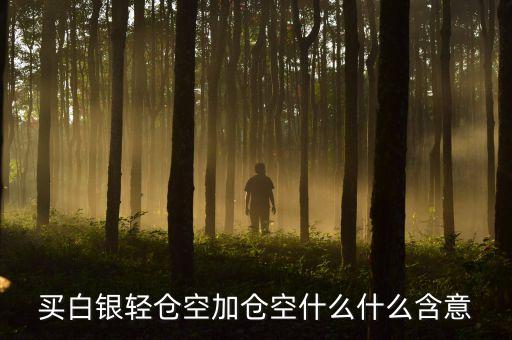 買白銀輕倉(cāng)空加倉(cāng)空什么什么含意