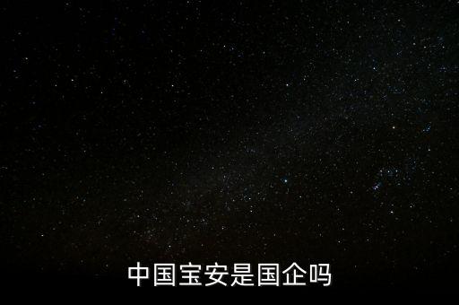 中國寶安屬于什么概念，中國寶安是國企嗎