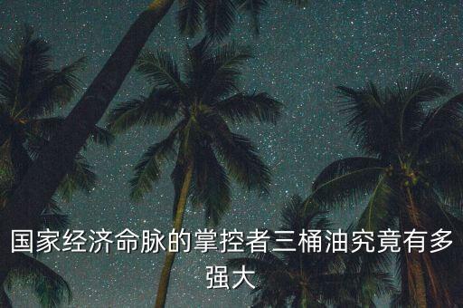 國(guó)家經(jīng)濟(jì)命脈的掌控者三桶油究竟有多強(qiáng)大