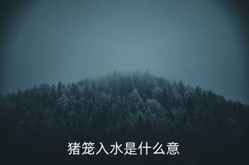 豬籠入水籠什么意思，豬籠入水是什么意思幫幫忙